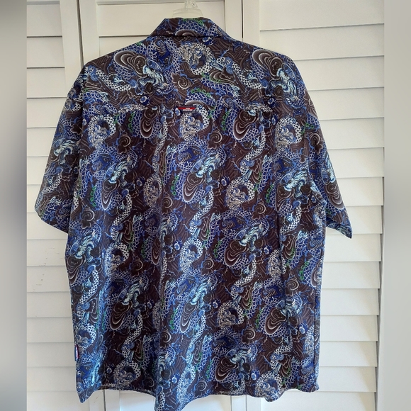 Willie Esco Vintage Shirt Mens XXL Dragons Allover Graphic Short Sleeve - Picture 3 of 10